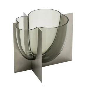 BOUBLE – LARGE GLASS METAL VASE