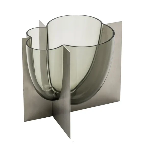 BOUBLE – LARGE GLASS METAL VASE