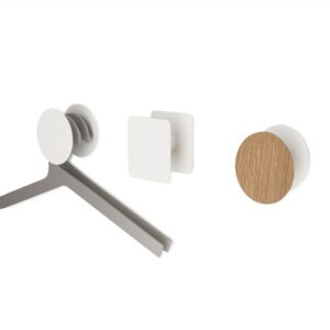 METALLIC WALL HOOK (BLACK/OAK) ROUND