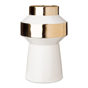 Vase Object white & gold M