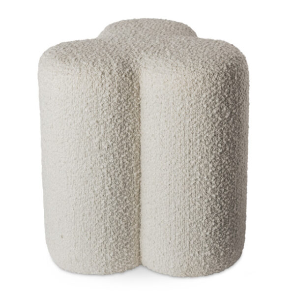 Stool Clover boucle ecru