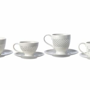 Cups and saucers pierced set 4