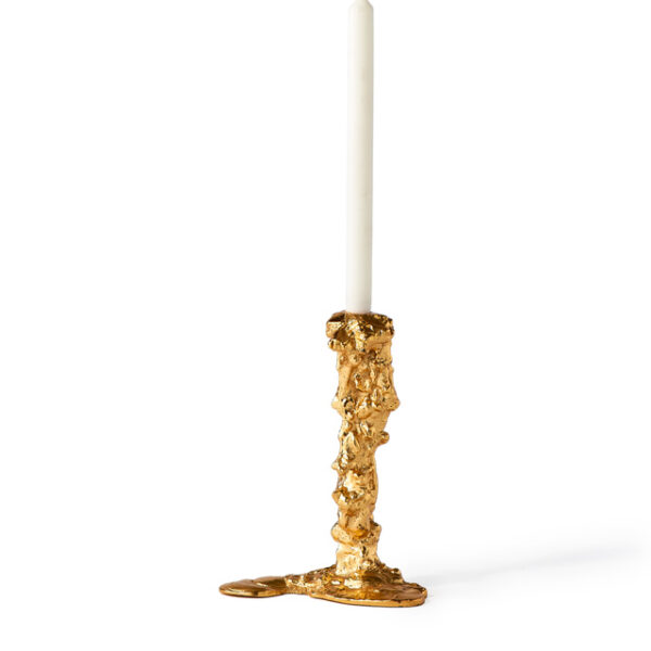 Drip candle holder gold L