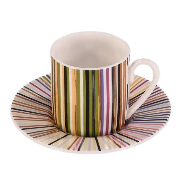 STRIPES JENKINS 156 Coffee Cup & Saucer SET OF 6