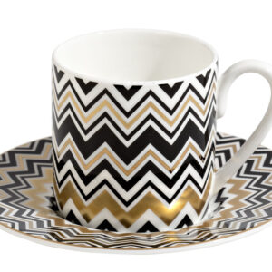 ZAG GOLD Coffee Cup & Saucer SET OF 6