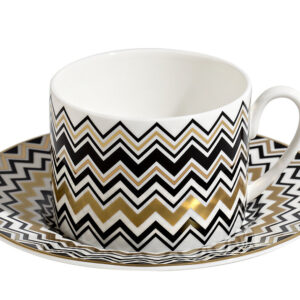 ZIG ZAG GOLD Tea Cup & Saucer SET OF 6