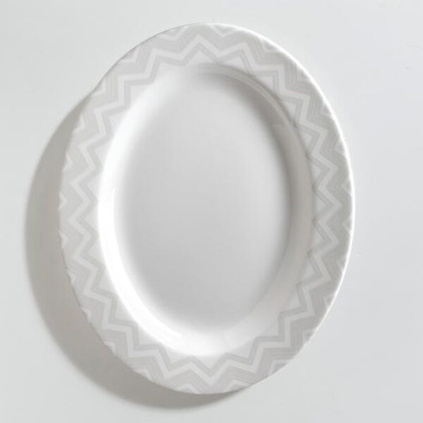 ZIG ZAG WHITE Oval Dish