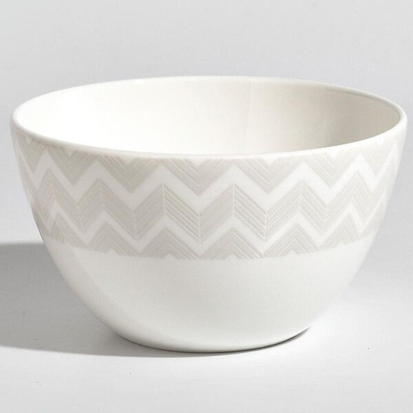 ZIG ZAG WHITE Rice Bowl SET OF 6