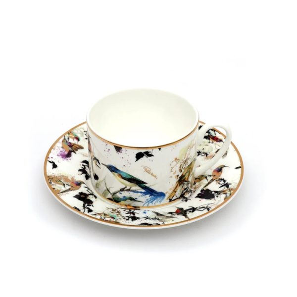 GARDEN’S BIRDS – TEA CUP AND SAUCER – SET OF 6