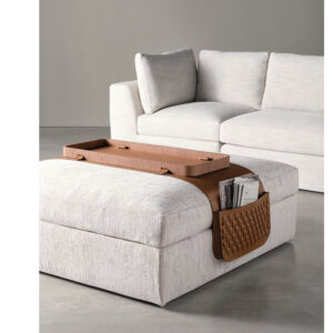 HAROLD STANDARD – OTTOMAN 90  AND TRAY LEATHER POCKETS