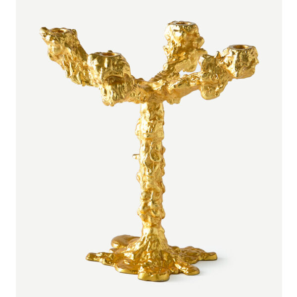 drip candle holder 4-arms gold drip candle holder 4-arms gold