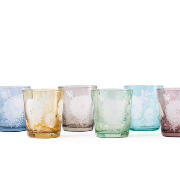 Tumbler peony multicolored set of 6