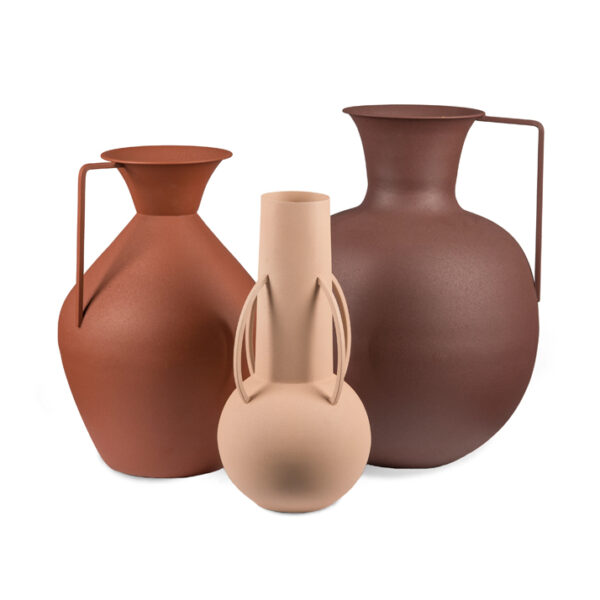 Vases Roman brown set of 3 Vases Roman brown set of 3