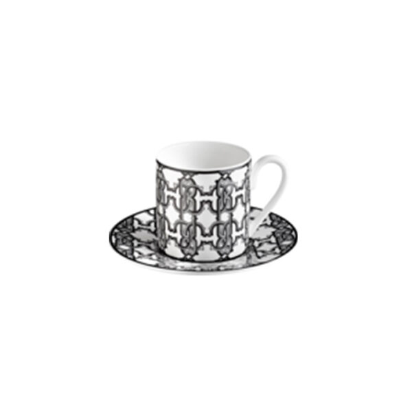 MONOGRAM BLACK – COFFEE CUPS AND SAUCERS – SET OF 6
