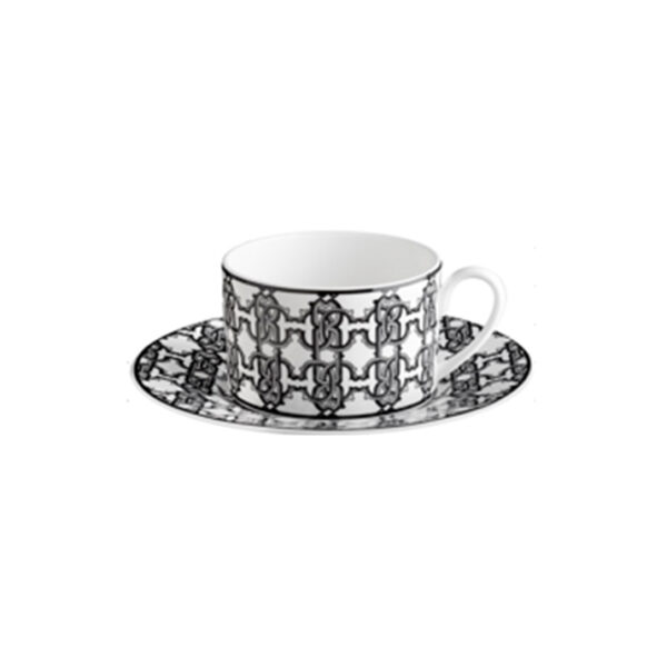 MONOGRAM BLACK – TEA CUP AND SAUCER – SET OF 6