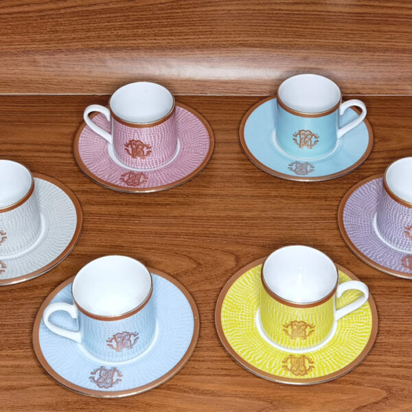 LIZZARD SUNRISE – COFFEE CUP AND SAUCER – SET OF 6