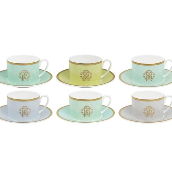 LIZZARD SUNRISE – TEA CUP AND SAUCER – SET OF 6