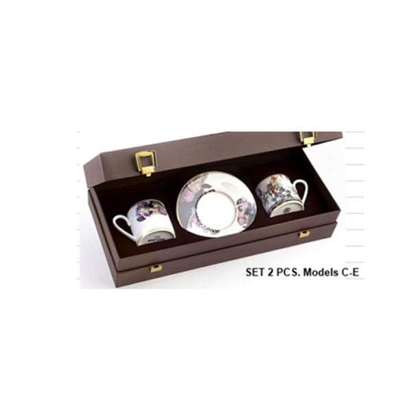 FLOWERS C&E – COFFEE CUP AND SAUCER – SET OF 2