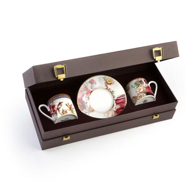 FLOWERS D&A – COFFEE CUP AND SAUCER – SET OF 2