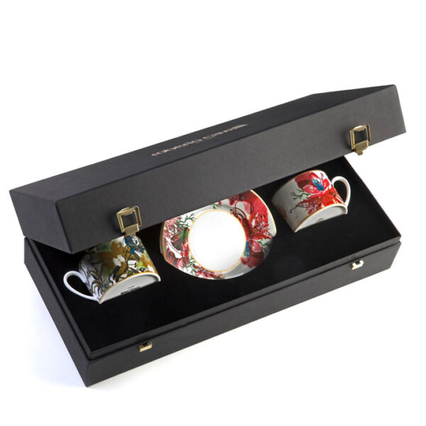 FLOWERS POLYN HAWAII – TEA CUP AND SAUCER – SET OF 2