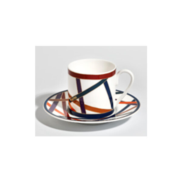 NASTRI MULTICOLOR COFFEE CUP AND SAUCER SET OF 6 NASTRI MULTICOLOR COFFEE CUP AND SAUCER SET OF 6