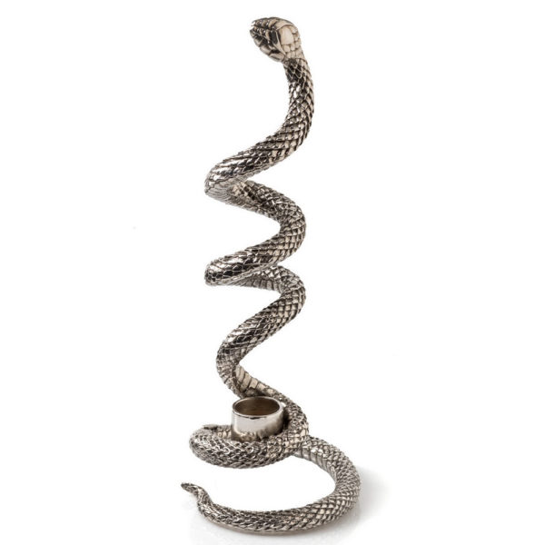 PYTHON SILVER PLATED – TWISTED CANDLE HOLDER