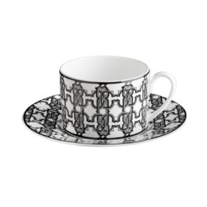 MONOGRAM BLACK – TEA CUP AND SAUCER – SET OF 6