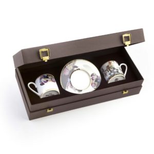 FLOWERS C&E – COFFEE CUP AND SAUCER – SET OF 2