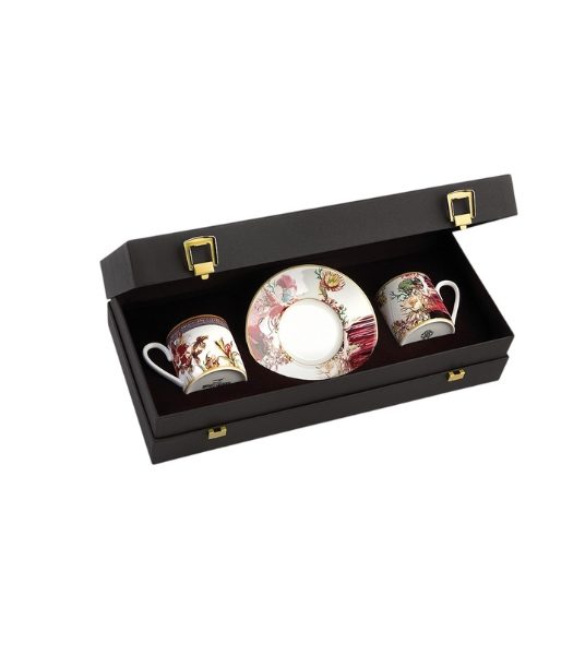 FLOWERS D&A – COFFEE CUP AND SAUCER – SET OF 2