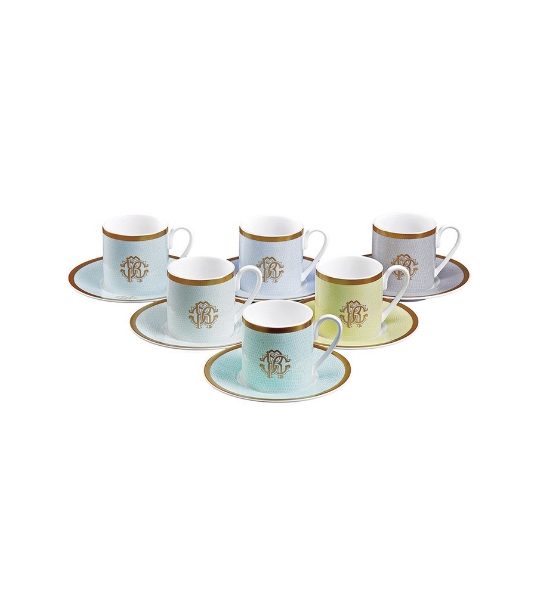 LIZZARD SUNRISE – COFFEE CUP AND SAUCER – SET OF 6