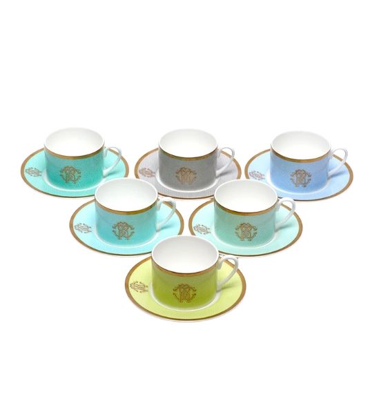 LIZZARD SUNRISE – TEA CUP AND SAUCER – SET OF 6