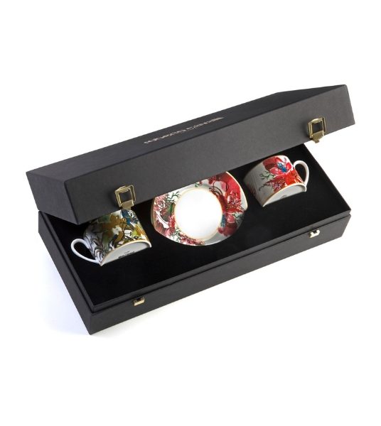 FLOWERS POLYN HAWAII – TEA CUP AND SAUCER – SET OF 2