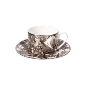 TROPICAL JUNGLE WHITE – TEA CUP AND SAUCER – SET OF 6