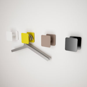 METALLIC WALL HOOK (BLACK/OAK) SQUARED