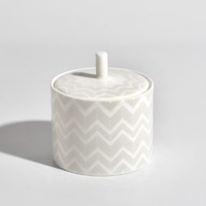 ZIGZAG WHITE SUGAR POT