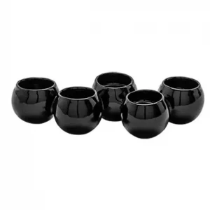 PALLINE – CANDLE HOLDER – CERAMIC BLACK – L23CM H5CM