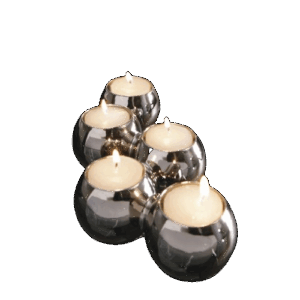 PALLINE – CANDLE HOLDER – CERAMIC PLATINUM – L23CM H5CM