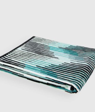 ARPEGGIO BATH TOWEL.115X70 single unit – TURQUOISE/WHITE