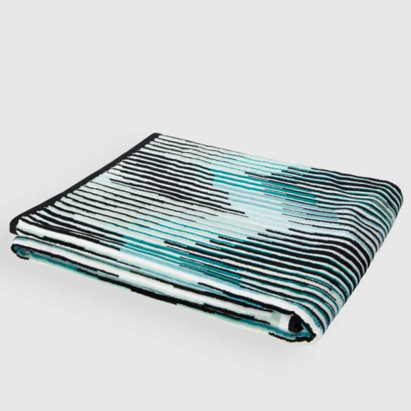 ARPEGGIO BATH TOWEL.115X70 single unit – TURQUOISE/WHITE