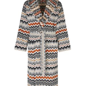 BERNARD HOODED BATHROBE – BLACK MULTICOLOR