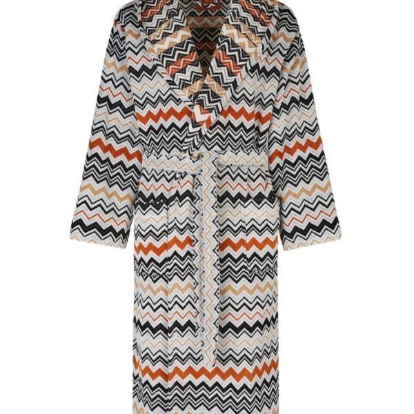 BERNARD HOODED BATHROBE – BLACK MULTICOLOR