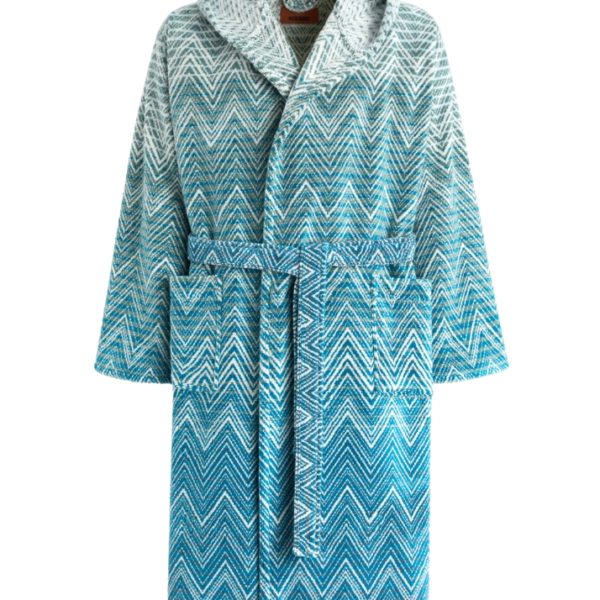STONE HOODED BATHROBE – PETROL MULTICOLOR STONE HOODED BATHROBE – PETROL MULTICOLOR