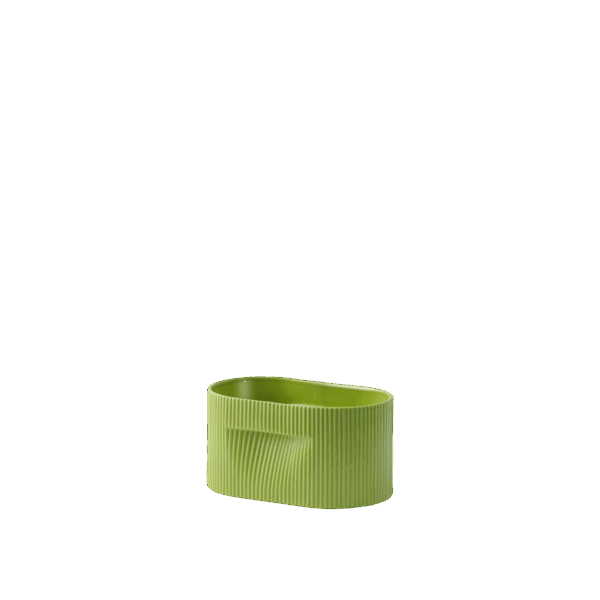 RIDGE PLANTER – MOSS GREEN-CERAMIC – H13CM RIDGE PLANTER – MOSS GREEN-CERAMIC – H13CM