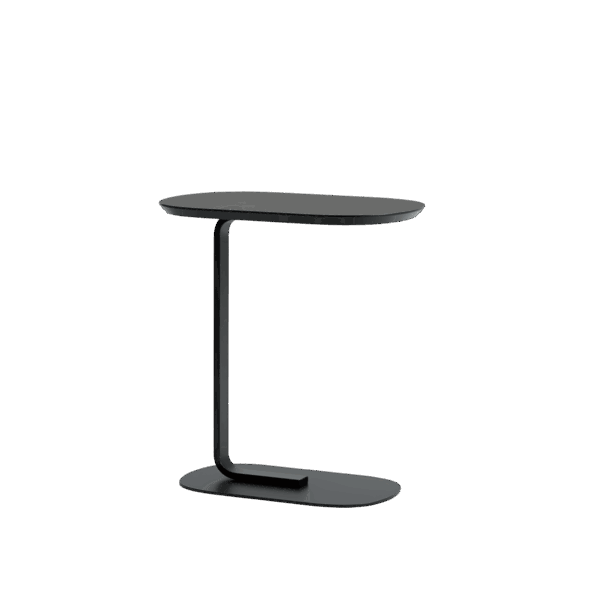 RELATE SIDE TABLE LOW – WOOD TOP/STEEL FRAME – BLACK TABLE