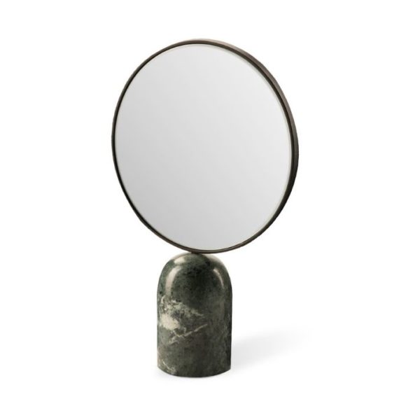 ROUND MIRROR WITH MARBLE BASE