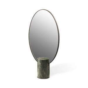 OVAL MIRROR WITH MARBLE BASE